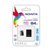 Adata Class 10 Micro SDXC 64GB + Adaptor