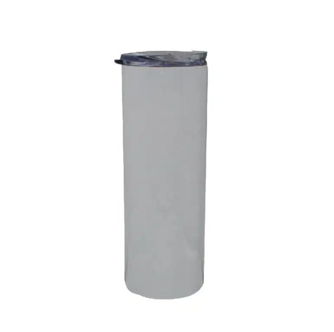 White 15oz Skinny Stainless Steel Tumbler