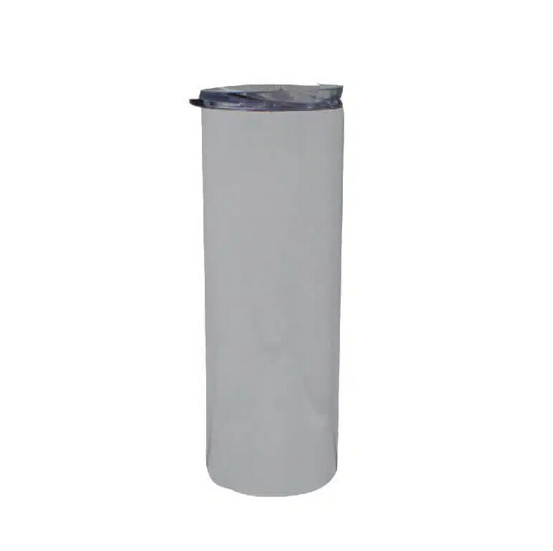 White 15oz Skinny Stainless Steel Tumbler