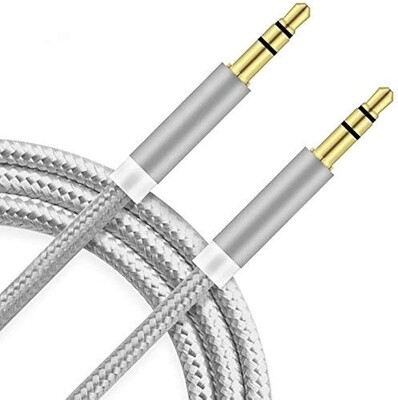 Premio braided AUX cable Silver 2m