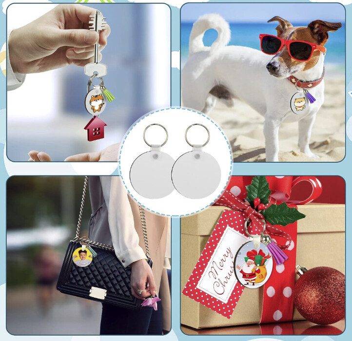 Sublimation Circle MDF Keyring -Double Sided