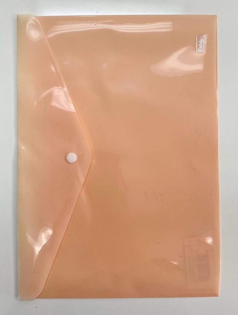 A4 Envelope With Button Pastel Apricot
