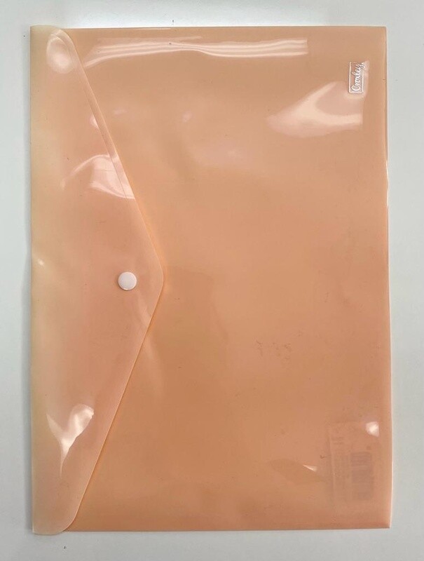 A4 Envelope With Button Pastel Apricot