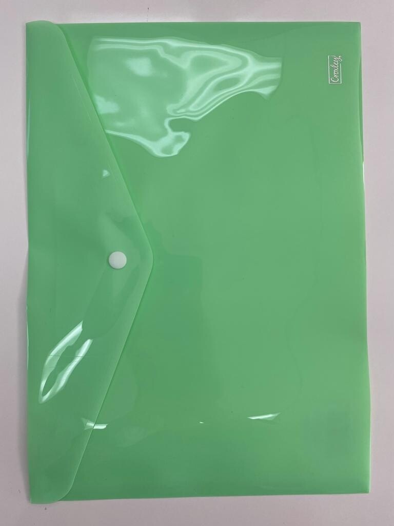 A4 Envelope With Button Pastel Green