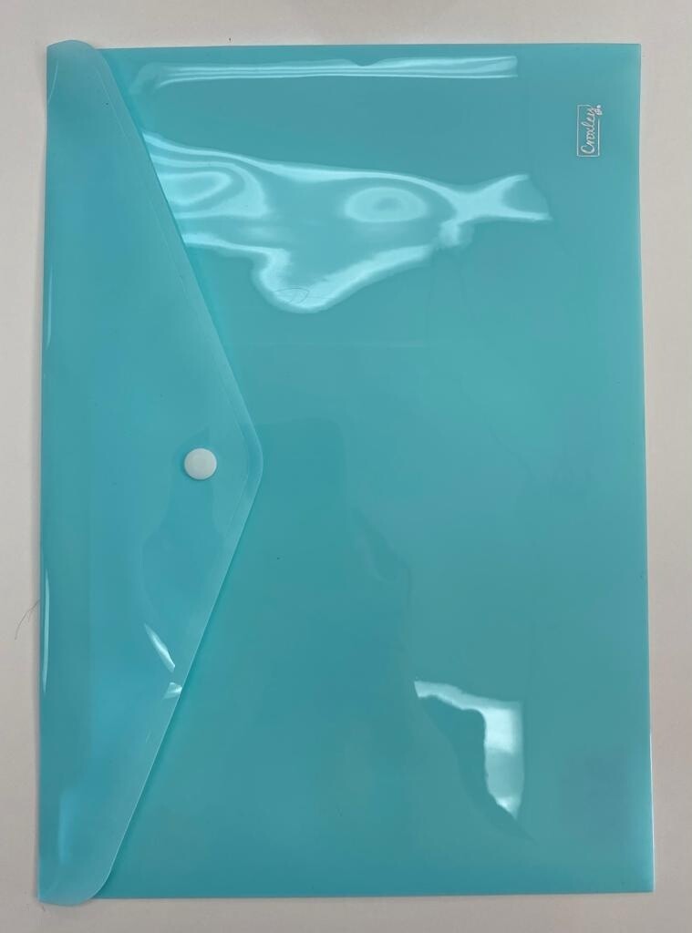 A4 Envelope With Button Pastel Turquoise