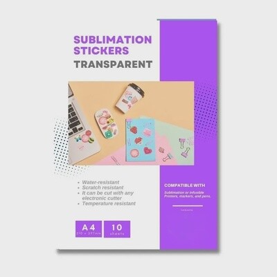 Sublimation Stickers - Transparent - A4 - 10 Pack