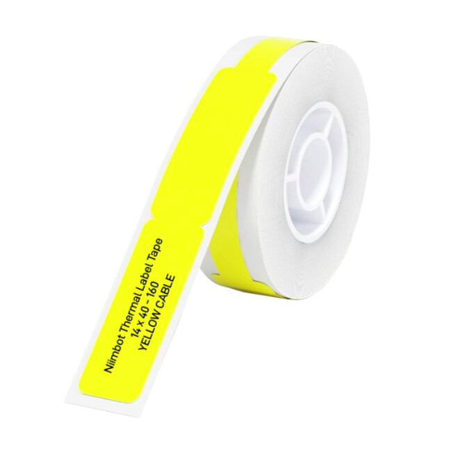 NIIMBOT D11/D110/D101/H1S Thermal Label 12.5x74mm – 65 Labels Per Roll – Yellow for Cable