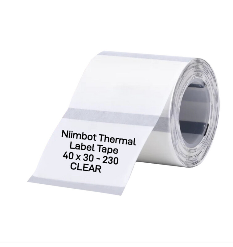 NIIMBOT B1/B21/B3S Thermal Label 40x30mm – 230 Labels Per Roll – Transparent