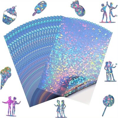 Printable Inkjet A4 Holographic Adhesive Paper - 10 sheets