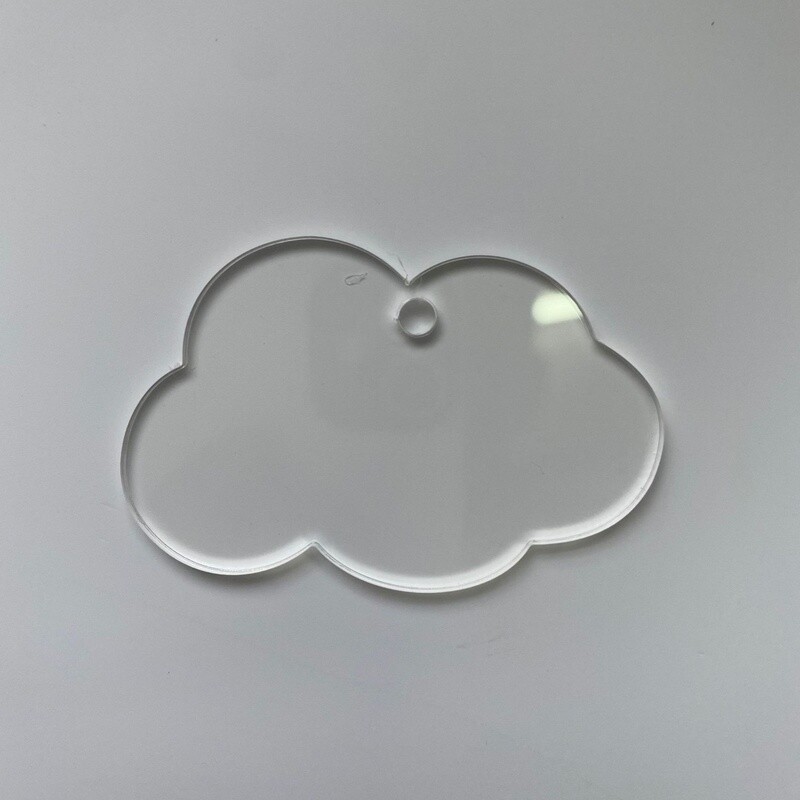 Acrylic Keyring Cloud Clear - Single