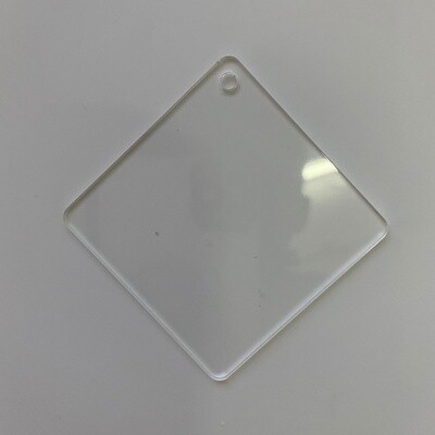 Acrylic Keyring Square Clear - Single