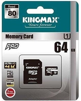 Kingmax MicroSD Pro 64GB Class 10 + Adapter