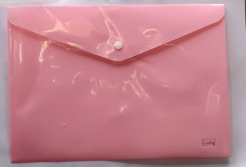 A4 Envelope With Button Pastel Pink