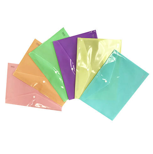 Croxley A4 Envelope With Button Pastel Assorted - Single