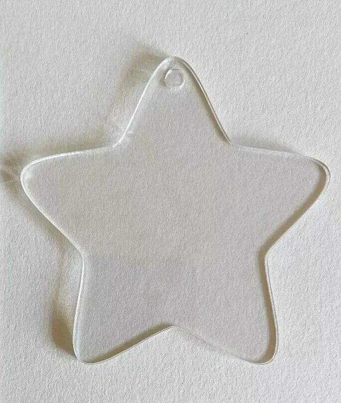 Acrylic Keyring Clear Star