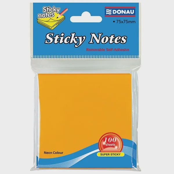Sticky Notes Pad - 100 Sheets - Neon - Orange