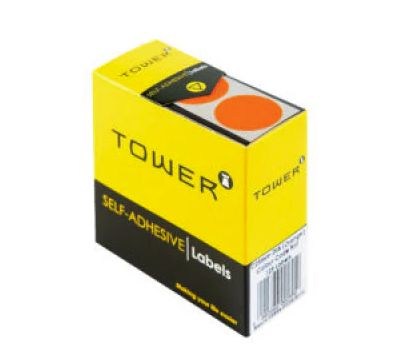 Tower C25 Orange Round Stickers