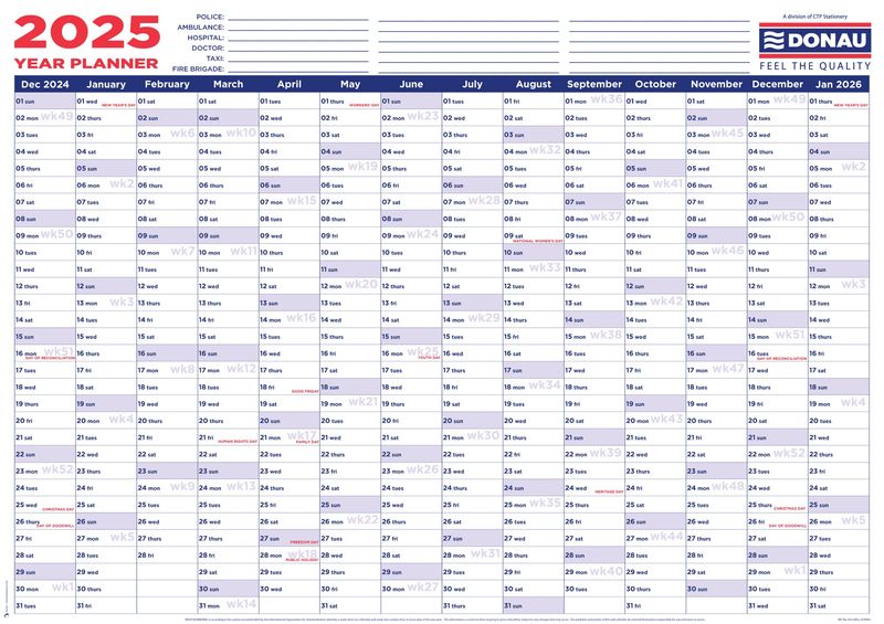 A1 Polypropylene Wall Calendar
