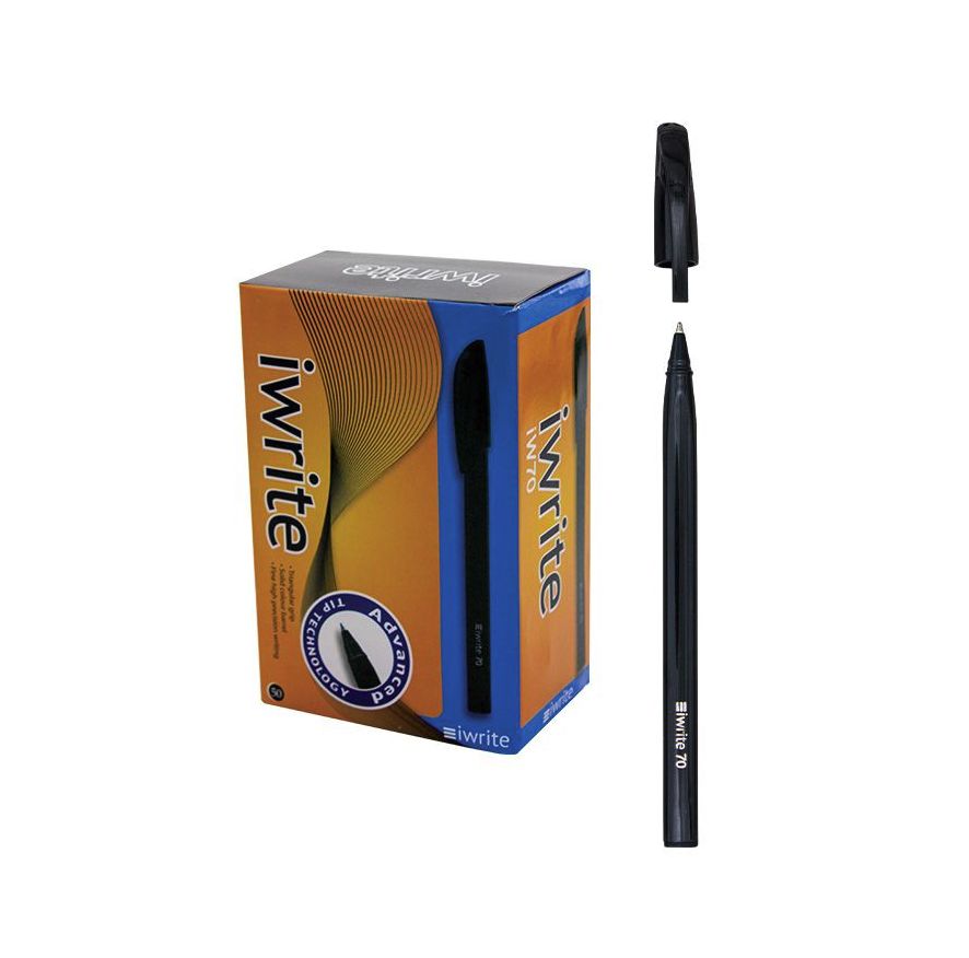iWrite Solid Colour Barrel Ball Black IW70