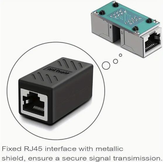RJ45 Straight Join Black