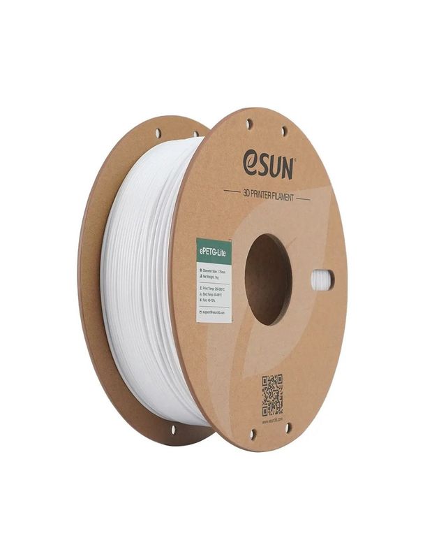 eSun ePETG Lite - Solid White - 1.75 - 1kg Filament