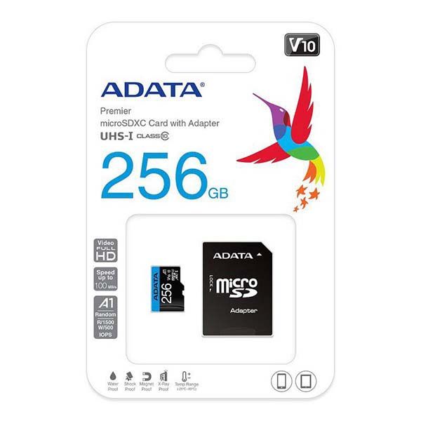 Adata Class 10 Micro SDXC 256GB + Adaptor