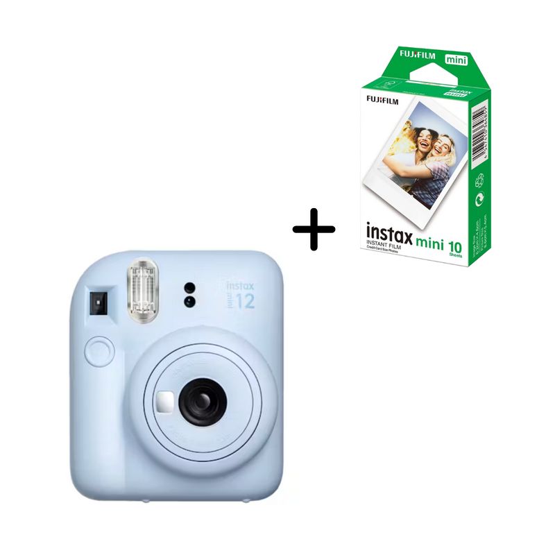 Instax Cam Mini 12 Pastel Blue + Film Bundle