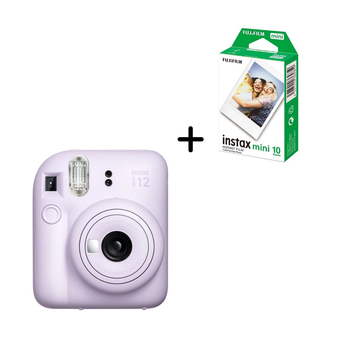 Instax Cam Mini 12 Lilac Purple + Film Bundle