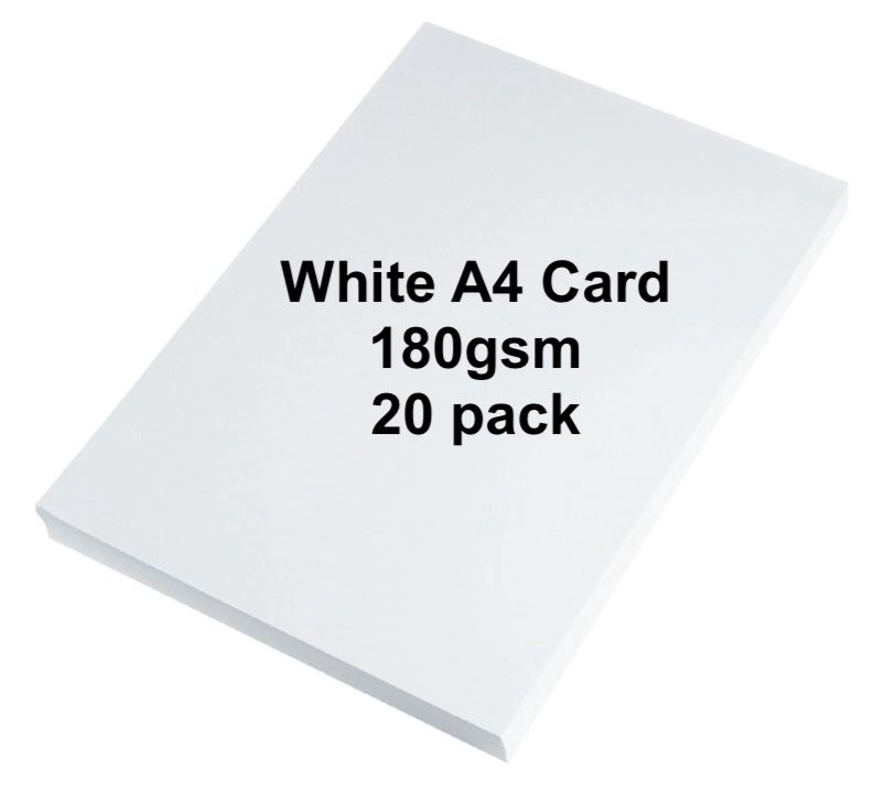 White A4 Card - 180gsm - 20 pack