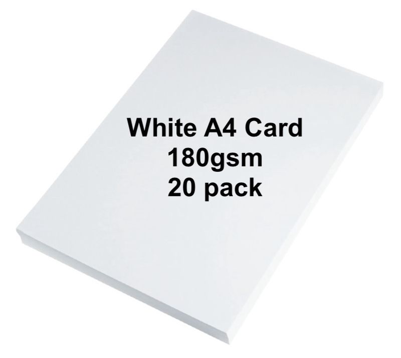 White A4 Card - 180gsm - 20 pack