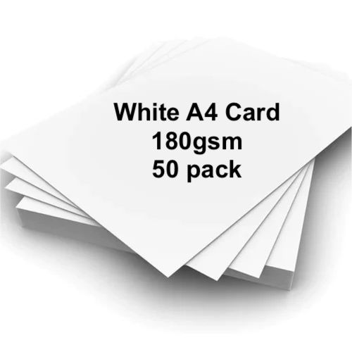 White A4 Card - 180gsm - 50 pack