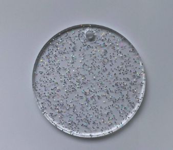 GLITTER Acrylic Keyring Circle Clear  - Single
