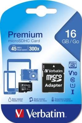 Verbatim SD Card - 16GB Micro SDHC + Adaptor