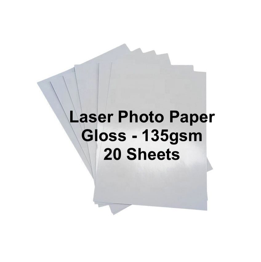 A4 Laser Photo Paper - Gloss - 135gsm - 20 Sheets