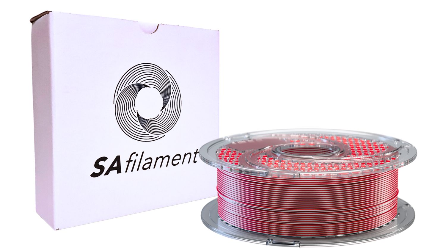 SA Filament Dual Silk PLA 750g (1.75mm) Candy Cane -  Gloss White  &amp; Merlot