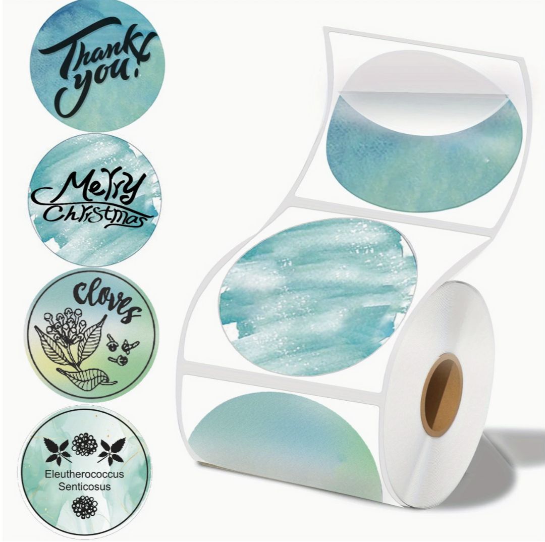 Round 5cm Labels - Foggy Fields