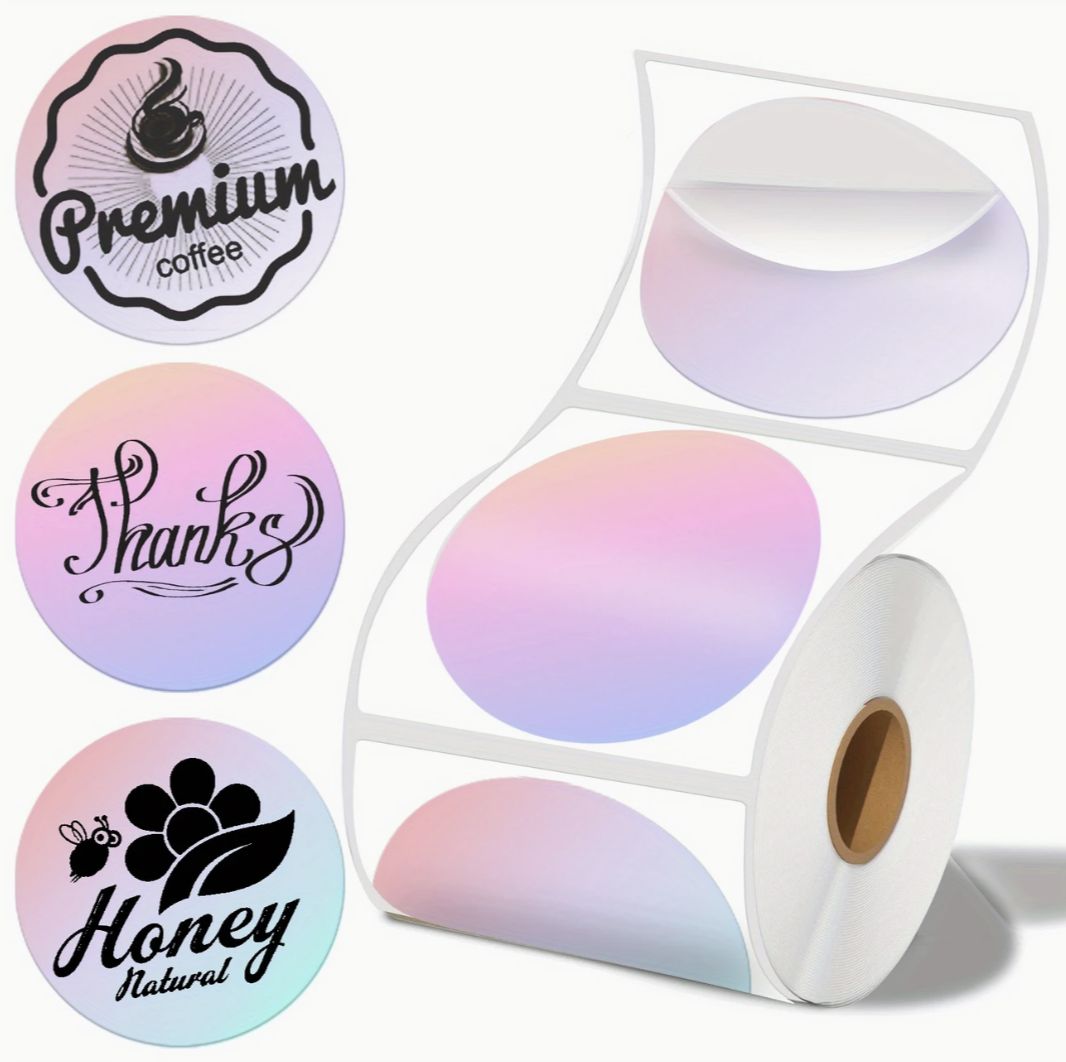 Round 5cm Labels - Dreamy Purple
