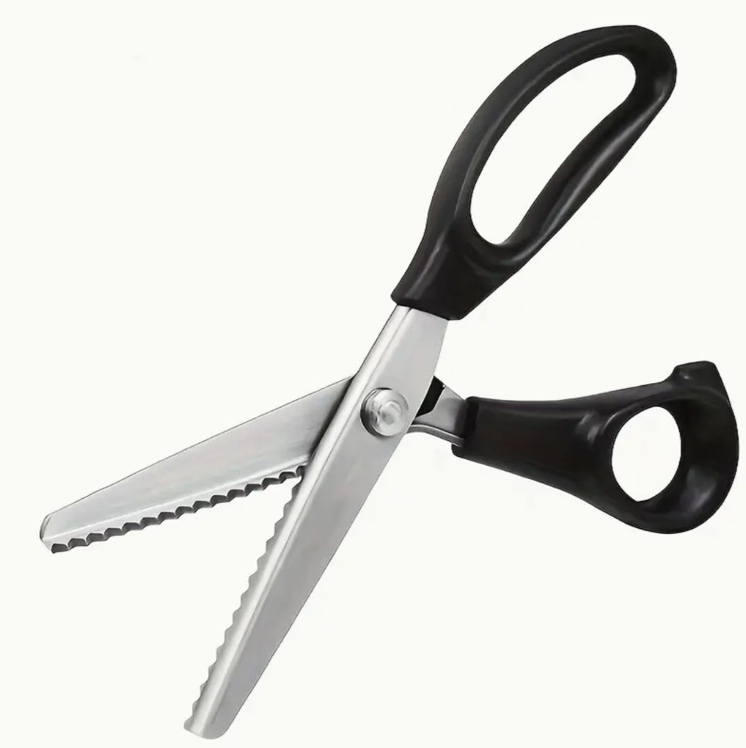 Stainless Steel Serrated Scissors for Fabric/Paper - Black