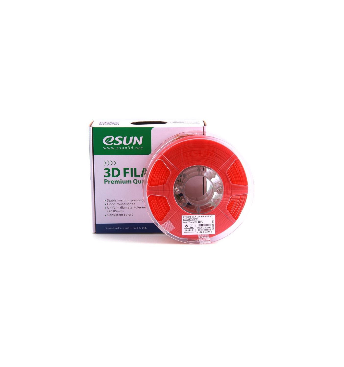 eSun PLA+ Filament - 1.75mm Red