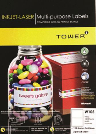 A4 (Multi-Purpose) Label Sheet - W105 Pack of 100