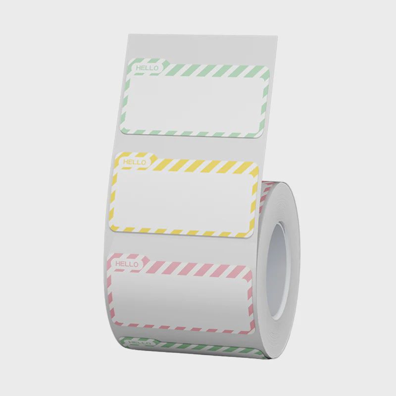 Niimbot - B1 / B21 / B3S - 40*21.5mm - 300 Thermal Labels(Multi Colour) - Hello Name Tag Design