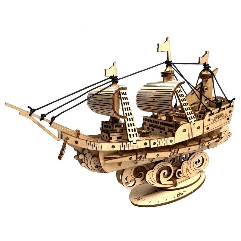 3D Educational Wooden Puzzle Model - Ship