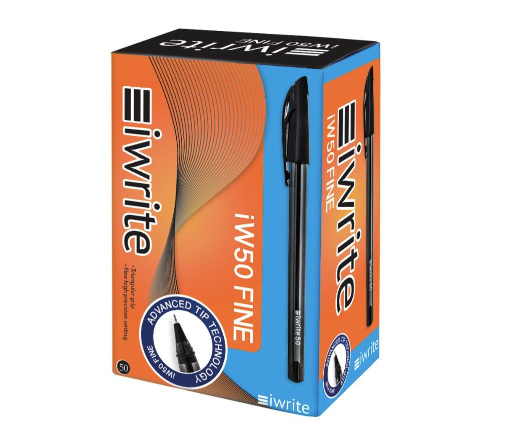 iWrite Solid Colour Barrel Ball Black IW50 - Fine