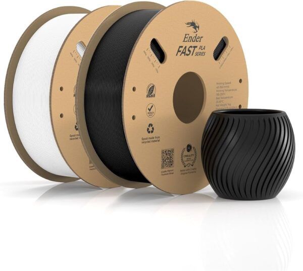 Ender fast PLA White plus Black pack (2Kg) - 300mm/s