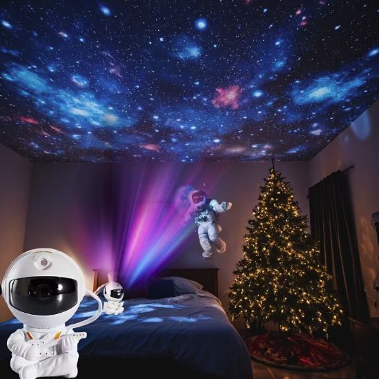 Astronaut Galaxy Projector - 360° Rotating Star Projector with Remote Control