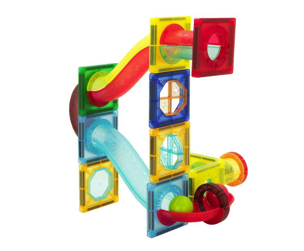 Mini-Mags STEM Magnetic Marble Track Tiles Set 45 Piece