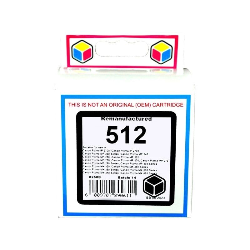 Canon PG 512 Black Ink Remanufactured
