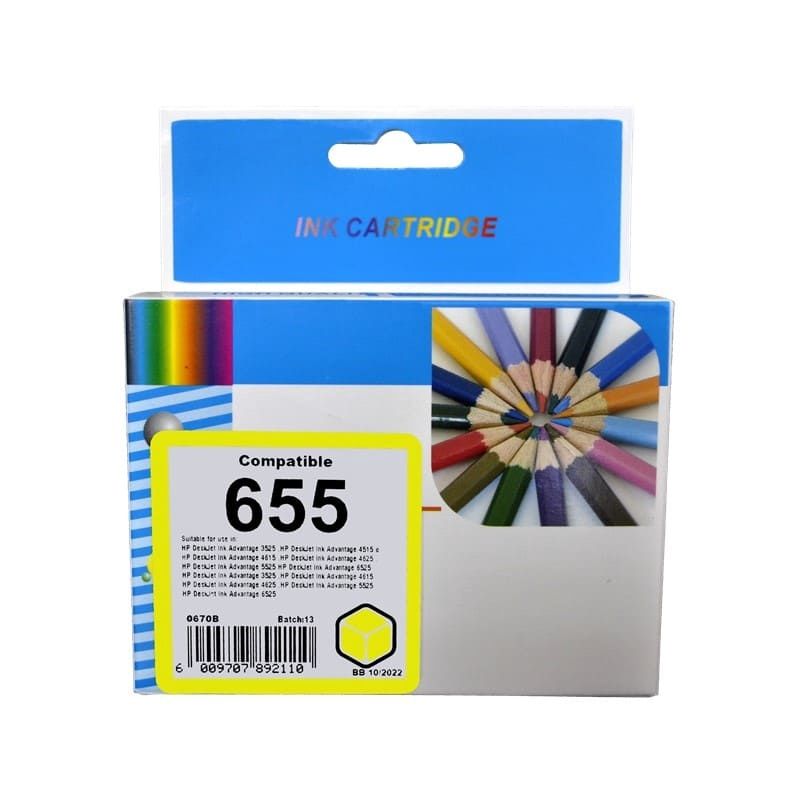 HP 655 XL Yellow Ink Compatible