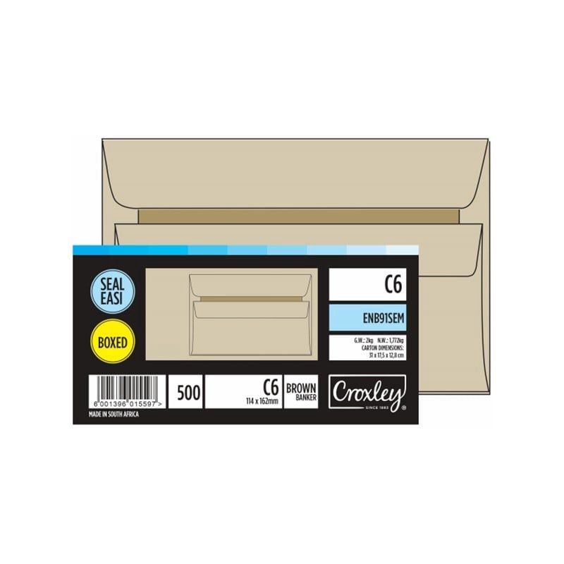 Envelope (C6) Brown, Quantity: Box of 500
