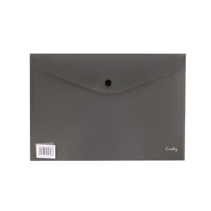 Folder A4 Envelope With Button, Colour: Black